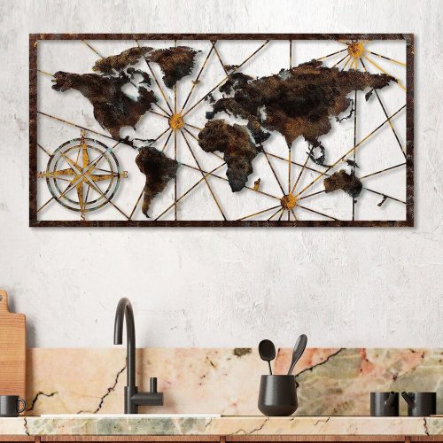 Kézzel festett fém faltartozék, 120x60 cm, 100% fém