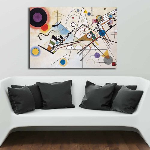 Vaszilij Kandinszkij vászonfestmény, 70x100 cm, fakeret