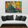Vaszilij Kandinszkij vászonfestmény, 70x100 cm, fakeret