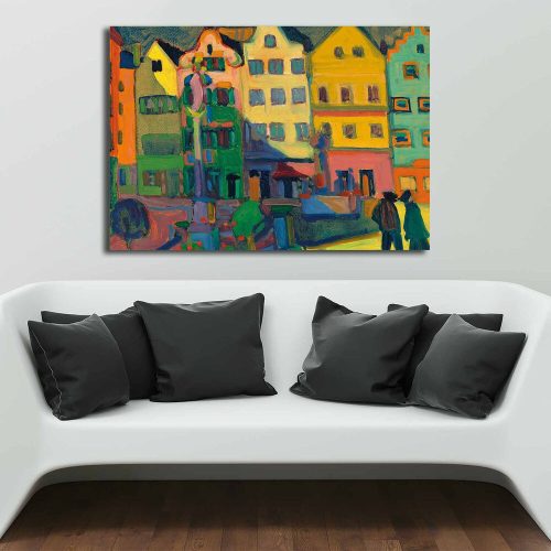 Vaszilij Kandinszkij vászonfestmény, 70x100 cm, fakeret
