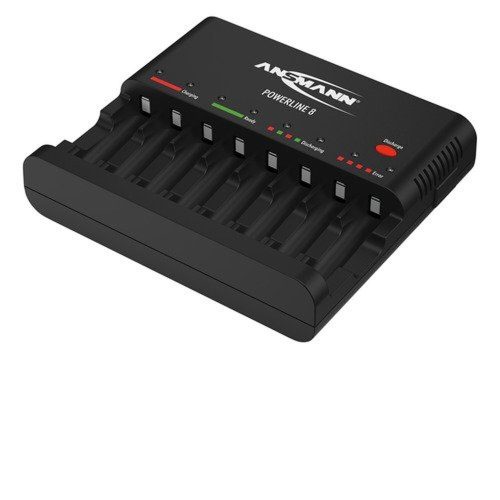 Intelligens ANSMANN Powerline 8 NiMH/NiCd töltő USB kimenettel