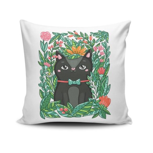 Stílusos párnahuzat 43x43 cm, 50% pamut/50% poliészter, mosható és vasalható, rejtett cipzárral záródó | Tökéletes otthoni dekorációhoz és kényelemhez