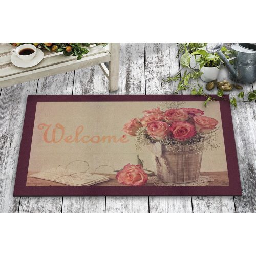 Tartós PVC lábtörlő, 45 x 70 cm | 50% nem szőtt filc és 50% PVC | Ideális beltéri/kültéri használatra, stílusos és funkcionális bejárati megoldás