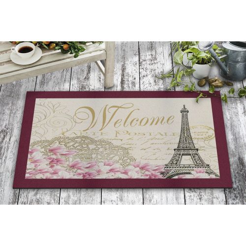 Tartós PVC lábtörlő, 45 x 70 cm | 50% nem szőtt filc és 50% PVC | Ideális beltéri/kültéri használatra, stílusos és funkcionális bejárati megoldás