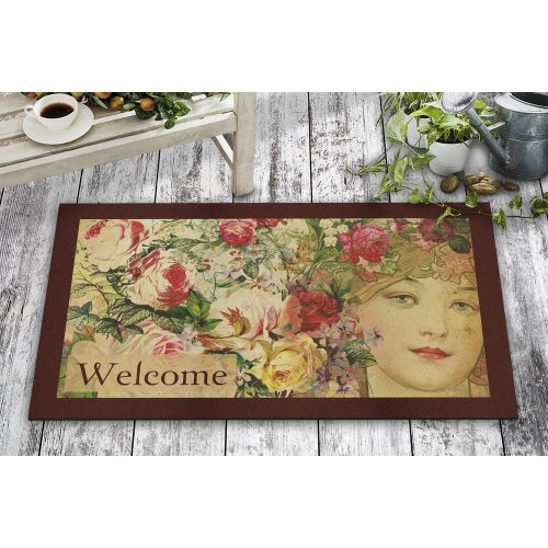 Tartós PVC lábtörlő, 45 x 70 cm | 50% nem szőtt filc és 50% PVC | Ideális beltéri/kültéri használatra, stílusos és funkcionális bejárati megoldás