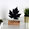 Elegáns fekete dísztárgy, 17 x 27 x 3,5 cm | 100% fém (2 mm) és fa alap | Stílusos  a modern lakberendezéshez és irodai helyiségekhez
