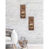 Elegáns dekoratív fali kiegészítő, 50 x 20 cm | 50% tömör fa és 50% üveg, dió kivitel | Tökéletes modern lakberendezéshez és stílusos belső terekhez