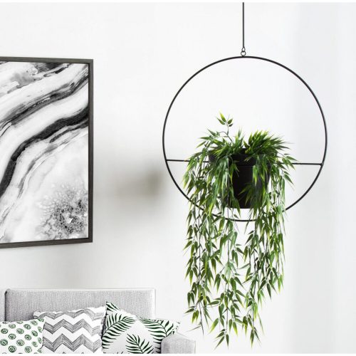 Stílusos Black Metal Jardiniere, 25 x 25 x 25 cm | 100% tartós fém | Tökéletes bel- és kültéri növényekhez, elegáns design otthoni dekorációhoz