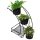 Elegáns fekete fém dekoratív Jardiniere, 19 x 19 x 37 cm | 100% tartós fém | Tökéletes beltéri növényekhez és lakberendezéshez, stílusos és funkcionális