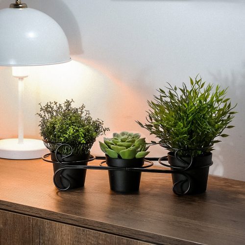 Stílusos Black Metal Jardiniere, 30 x 12,5 x 11 cm | 100% tartós fém | Tökéletes beltéri növényekhez és lakberendezéshez | Elegáns és modern dizájn