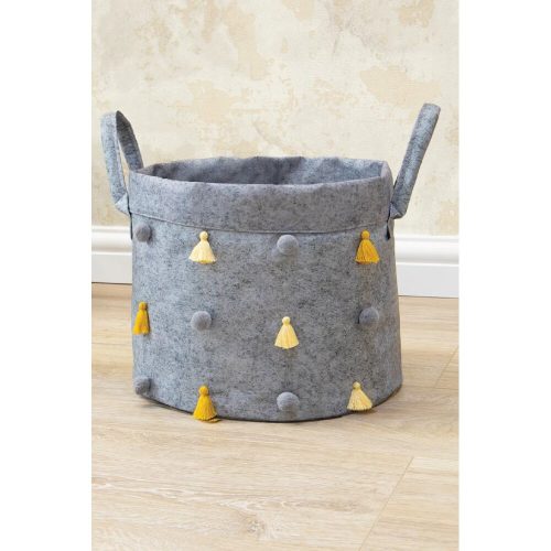 Stílusos szürke filckosár, 20 x 24 cm | 100% tartós filc | Tökéletes otthoni és irodai rendszerezéshez | Elegáns tárolási megoldás bármilyen helyre