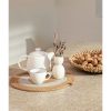 Kézzel készített Cotton Runner, 37 x 37 cm, natúr és szürke | 100% pamut, stílusos és tartós | Tökéletes otthoni dekorációhoz és étkezőkhöz, elegáns design