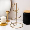 Elegáns arany ékszerállvány rendszerező, 15 cm átmérő x 27 cm magasság | 100% fém, könnyű, 0,176 kg | Tökéletes stílusos tároláshoz és megjelenítéshez