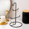 Elegáns fekete fém ékszerállvány, 15 cm átmérő x 27 cm magasság | 100% tartós fém | Tökéletes nyakláncok és kiegészítők bemutatására