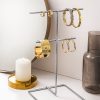 Elegáns króm ékszerállvány rendszerező, 15 cm átmérő x 30 cm magasság | 100% fém konstrukció | Stílusos és funkcionális tároló a tartozékok számára