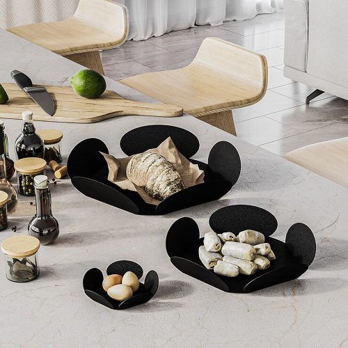 Elegáns dekoratív fém kiegészítő készlet (3 db) | 100% fém, 1,5 mm vastagság | Nagy 36x36, Közepes 26,5x26,5, Kicsi 13x13 | Elegáns fekete felület a modern dekorációhoz