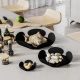 Elegáns dekoratív fém kiegészítő készlet (3 db) | 100% fém, 1,5 mm vastagság | Nagy 36x36, Közepes 26,5x26,5, Kicsi 13x13 | Elegáns fekete felület a modern dekorációhoz