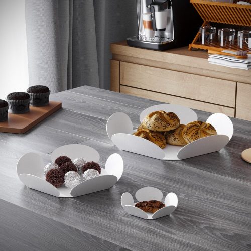 Elegáns dekoratív fém kiegészítő készlet (3 db) | 100% fém, 1,5 mm vastagság | Nagy 36x36, Közepes 26,5x26,5, Kicsi 13x13 | Stílusos fehér kivitel lakberendezéshez