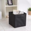 Stílusos fekete filc tárolódoboz, 30 x 30 x 30 cm | 70% poliészter és 30% pamut | Könnyen tisztítható nedves ruhával | Tökéletes otthoni és irodai rendszerezéshez