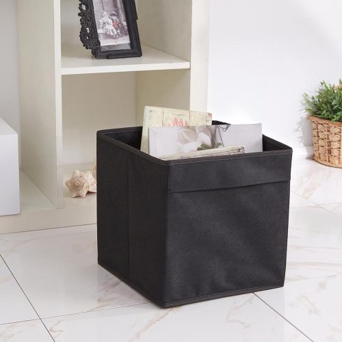 Stílusos fekete filc tárolódoboz, 30 x 30 x 30 cm | 70% poliészter és 30% pamut | Könnyen tisztítható nedves ruhával | Tökéletes otthoni és irodai rendszerezéshez
