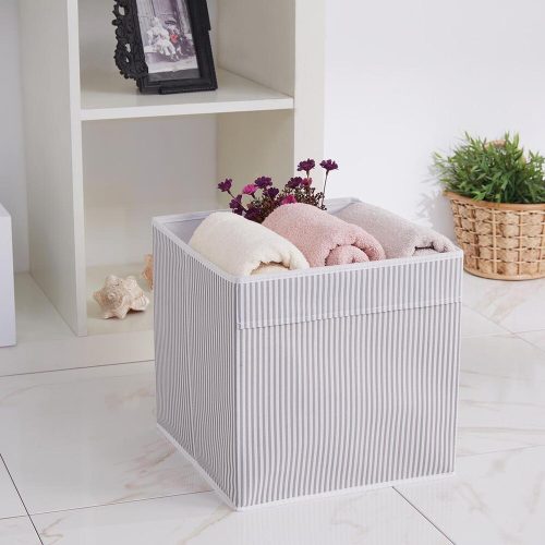 Stílusos szürke filc tárolódoboz, 30 x 30 x 30 cm | 70% poliészter és 30% pamut | Könnyen tisztítható nedves ruhával | Tökéletes otthoni és irodai rendszerezéshez