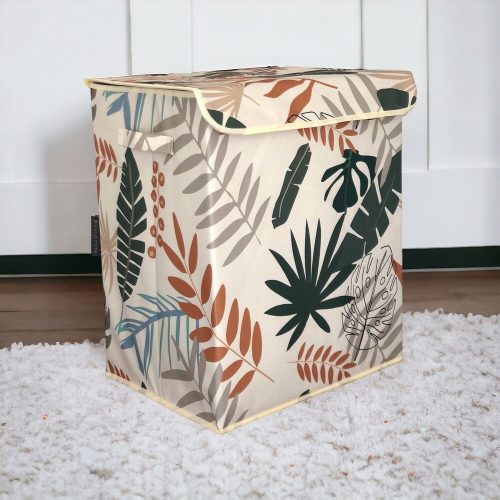 Stílusos zöld filc tárolódoboz, 40 x 49 x 30 cm, 67L | 100% frottír, könnyen tisztítható nedves ruhával | Tökéletes otthoni és irodai rendszerezéshez
