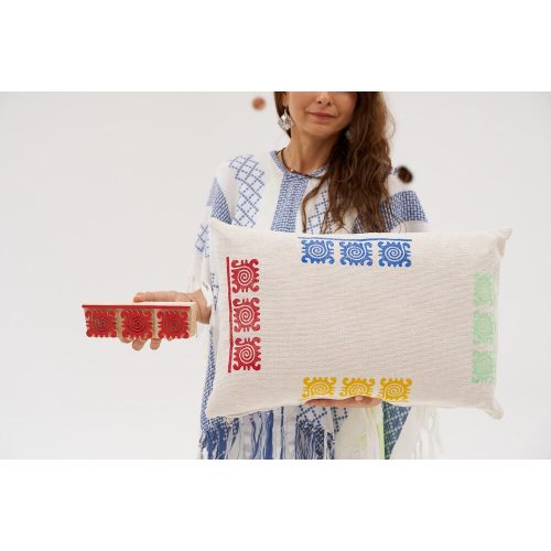 Kézzel készített zsenília párnahuzat, krémszínű, 40 x 60 cm | 100% puha és kényelmes | Tökéletes nappali, hálószoba és elegáns lakberendezéshez