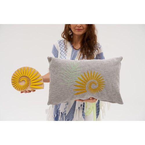 Kézzel készített zsenília párnahuzat, szürke, 40 x 60 cm | Puha és kényelmes | Tökéletes nappali, hálószoba és modern lakberendezéshez | Egyedi Design