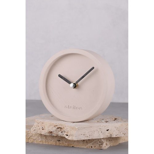Elegáns bézs dekoratív óra, 12 cm x 4 cm | 100% beton tervezés | Stílusos  otthoni és irodai dekorációhoz, modern és tartós