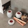 Elegáns gyertyatartó készlet (3 db) veronai szürke márványból | Kicsi: 8x3 cm, Közepes: 8x6 cm, Nagy: 8x9 cm | Tökéletes otthoni dekorációhoz és hangulathoz