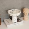 Elegáns talpú tál, 20 cm átmérő, 17 cm magasság | 100% Sicily Lila márvány, fehér | Tökéletes lakberendezéshez és étkezéshez, stílusos és funkcionális kialakításhoz