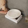 Elegáns Thassos márványtál, 25 cm átmérő, 7 cm magasság | 100% természetes fehér márvány | Tökéletes otthoni dekorációhoz és étkezőasztal középpontjához