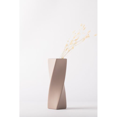 Elegáns Mink kerámia váza, 8 x 8 x 21 cm | 100% kiváló minőségű kerámia | Tökéletes lakberendezéshez és virágdíszekhez, stílusos és tartós kialakítás