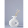 Elegáns fehér kerámia váza, 7 x 14 x 16 cm | 100% kerámia, tökéletes lakberendezéshez és virágdíszekhez | Stílusos és modern dizájn