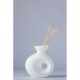 Elegáns fehér kerámia váza, 7 x 14 x 16 cm | 100% kerámia, tökéletes lakberendezéshez és virágdíszekhez | Stílusos és modern dizájn