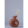 Elegáns csempepiros kerámiaváza, 7 x 14 x 16 cm | 100% kerámia, tökéletes lakberendezéshez és virágdíszekhez | Stílusos és tartós dizájn