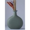 Elegáns zöld kerámia váza, 7,5 x 7 x 25 cm | 100% kerámia, tökéletes lakberendezéshez és virágdíszekhez | Stílusos és modern dizájn