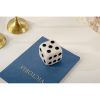Elegáns dekoratív márványkockák (2 db-os készlet), 7 x 7 x 7 cm, bézs és fekete | 100% természetes márvány | Tökéletes otthoni dekorációhoz és stílusos díszítéshez