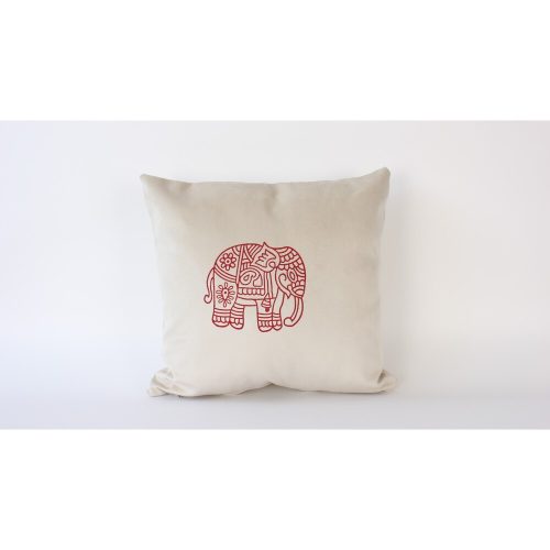 Kézzel készített bársonypárna (50 x 50 cm), krémszínű, szilikon töltelék | 100% Luxus Velvet | Tökéletes otthoni dekorációhoz és kényelemhez