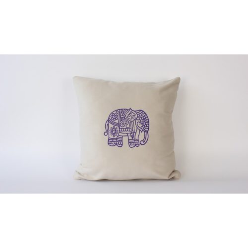 Kézzel készített bársonypárna (50 x 50 cm), krémszínű, szilikon töltelék | 100% Luxus Velvet | Tökéletes otthoni dekorációhoz és kényelemhez