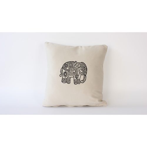 Kézzel készített bársonypárna (50 x 50 cm), krémszínű, szilikon töltelék | 100% Luxus Velvet | Tökéletes otthoni dekorációhoz és kényelemhez