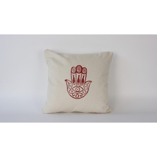 Kézzel készített bársonypárna (50 x 50 cm), krémszínű, szilikon töltelék | 100% Luxus Velvet | Tökéletes otthoni dekorációhoz és kényelemhez
