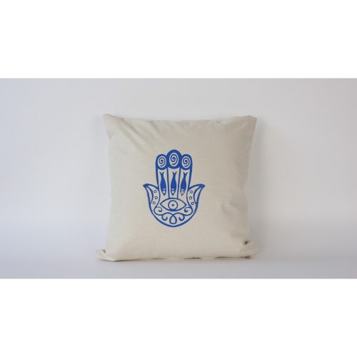 Kézzel készített bársonypárna (50 x 50 cm), krémszínű, szilikon töltelék | 100% Luxus Velvet | Tökéletes otthoni dekorációhoz és kényelemhez