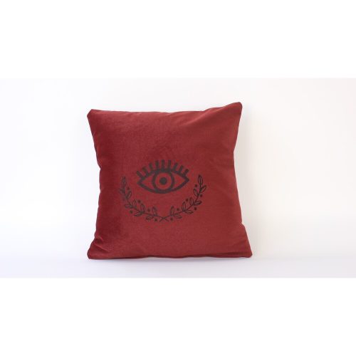 Kézzel készített Claret Red Velvet párnahuzat (50 x 50 cm) | 100% Soft Velvet | Elegáns lakberendezés nappali és hálószobába | Luxus érintés