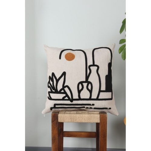 Prémium vászonpárna, 43 x 43 cm | Puha szilikon töltelék | Stílusos és kényelmes lakberendezésben, nappaliban vagy hálószobában | Tartós és elegáns design