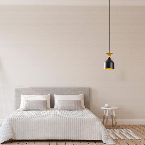 Elegáns fekete falilámpa, fém ház, 10 x 12 cm, magasság 100 cm, E14 Max 40W, IP20 | Elbűvölő szállodai stílusú világítás a modern terekhez