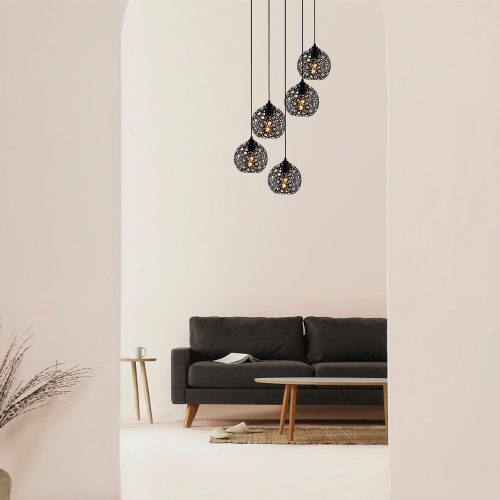 Elegáns fekete falilámpa, fém ház, 10 x 12 cm, magasság 100 cm, E14 Max 40W, IP20 | Elbűvölő szállodai stílusú világítás a modern terekhez