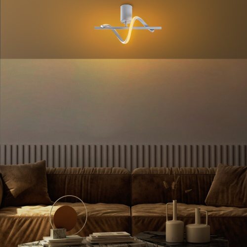 Elegáns szürke csillár, fém test, 41 x 16 x 25 cm | SMD LED 11W 3000K | Stílusos világítótest a modern lakberendezéshez | Tartós fém alaplap, IP20 besorolású, tökéletes nappaliba és étkezőbe