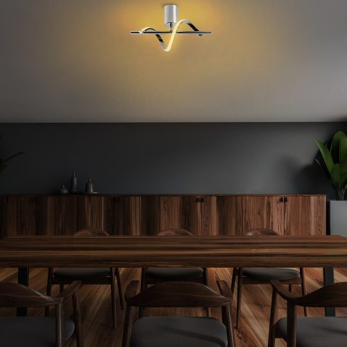 Elegáns króm csillár, fém test, 41 x 25 x 16 cm | SMD LED 11W 3000K | Stílusos világítás a modern lakberendezéshez, IP20 besorolású, tökéletes nappaliba és étkezőbe