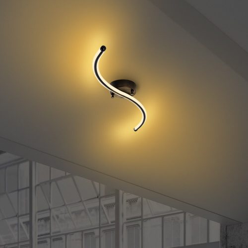 Elegáns fekete csillár, fém test, 67 cm szélesség x 5 cm magasság x 10 cm mélység | Integrált LED 16W 3000K | Stílusos világítás modern lakberendezéshez, étkezőhöz és lakóterekhez, IP20 besorolású